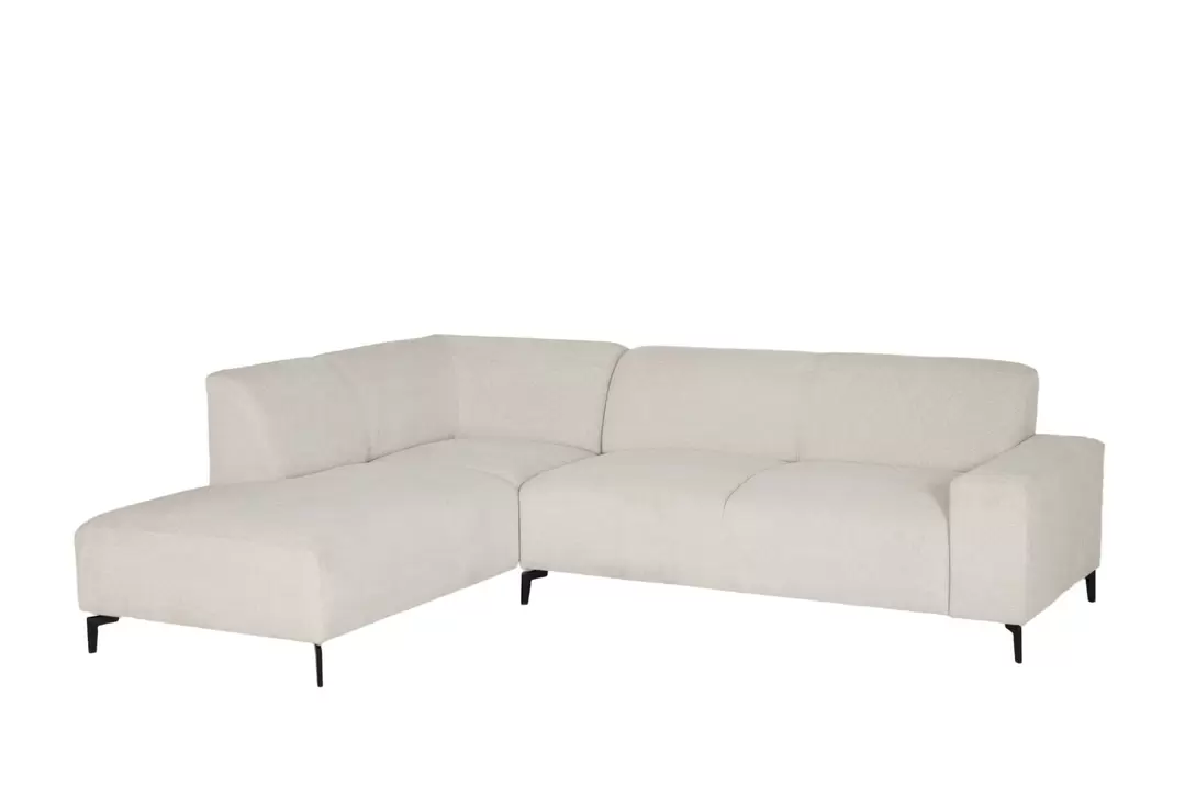Canapé d'angle Eddy 267x206cm - tissu - écru