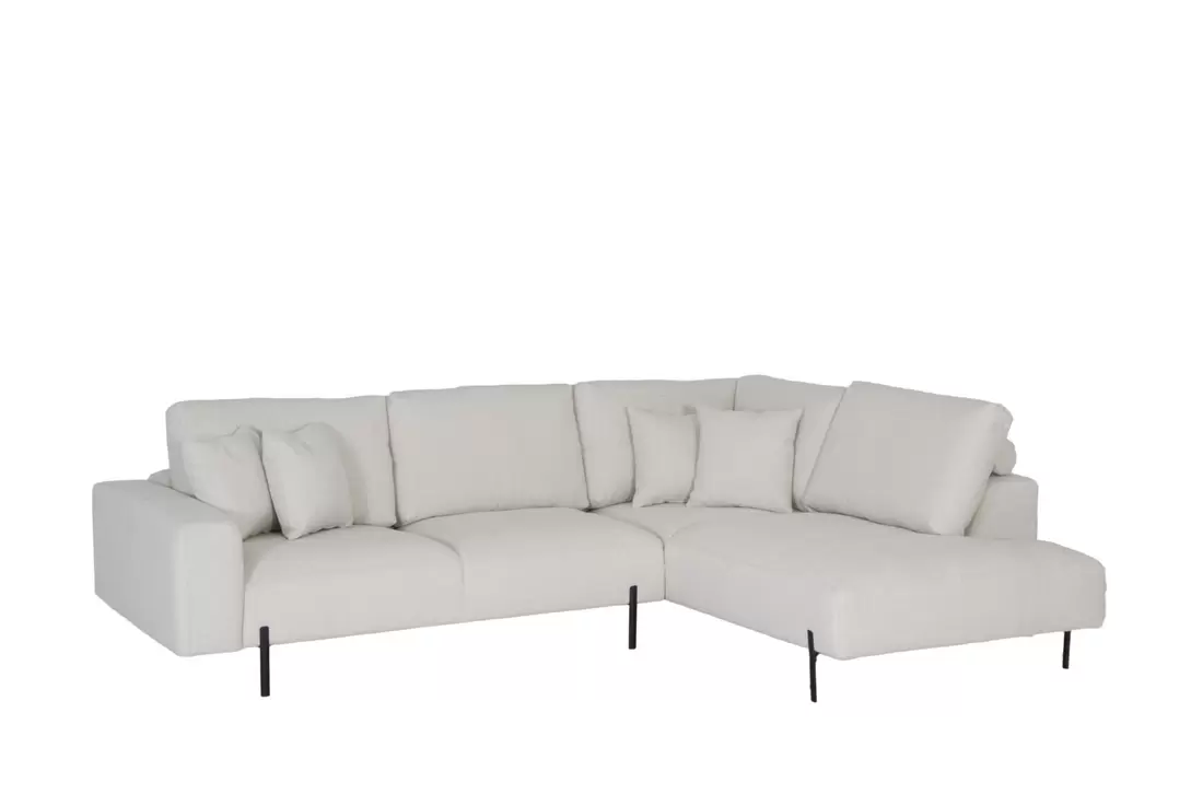 Canapé d'angle Celaya 298x223cm - tissu - ecru