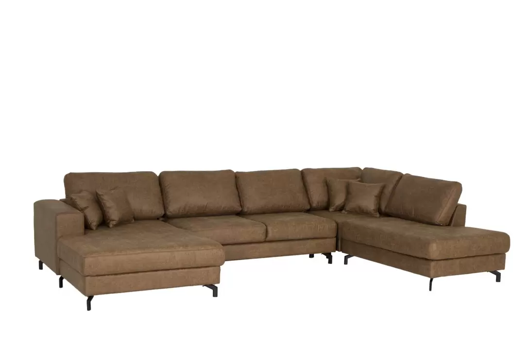 Canapé d'angle Alicante 373x228cm - tissu - cognac