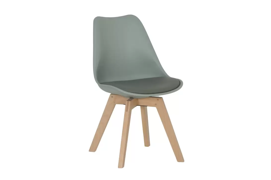 Chaise coque Rugby similicuir vert olive