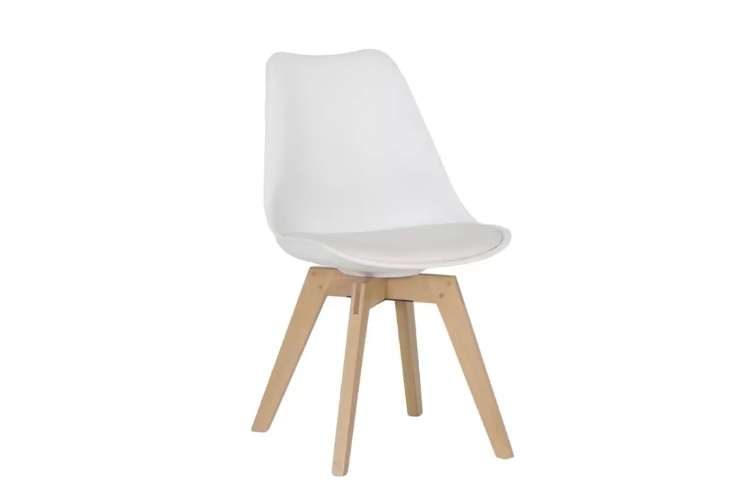 Chaise coque Rugby similicuir blanc