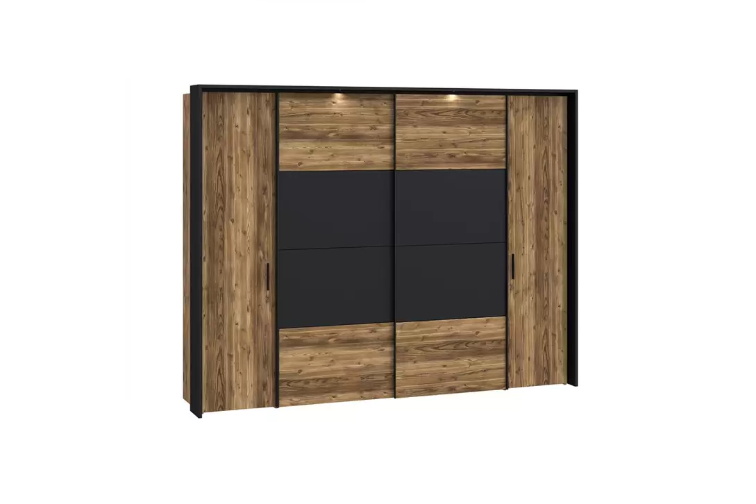 Garde-robe Jabim 279cm - panneau décor - alpine picea/noir