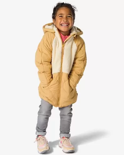 Manteau enfant rembourré peluche marron