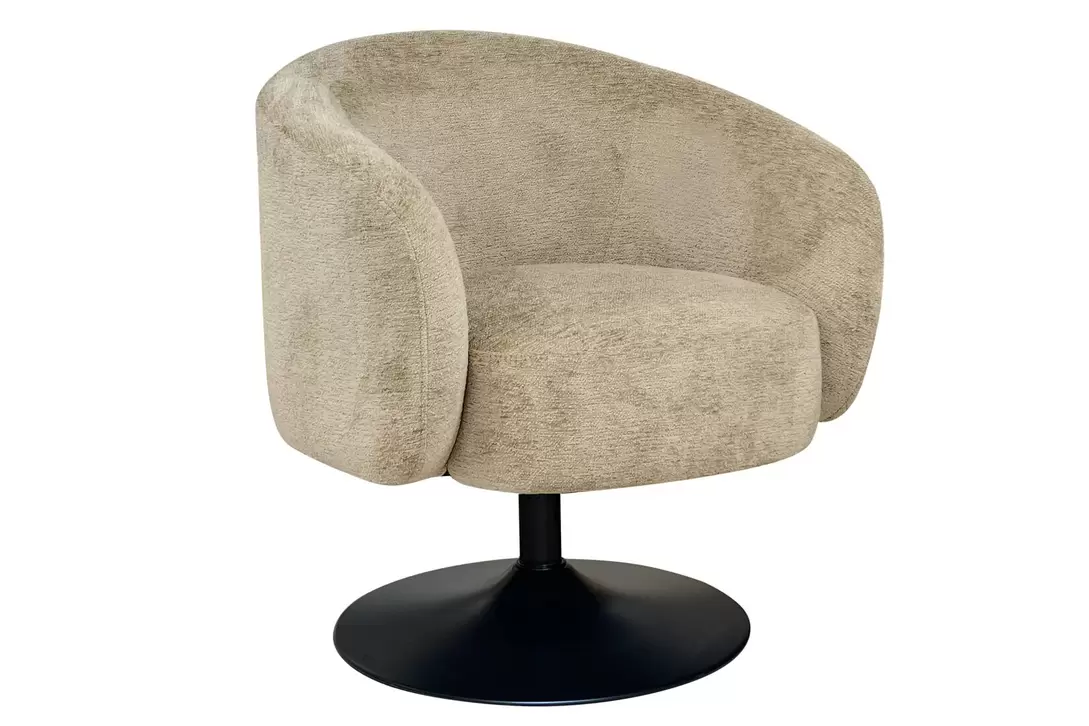 Fauteuil pivotant Dandy tissu taupe