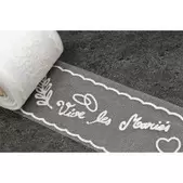 rouleau floque  vive les maries 8cmx 10 m blanc