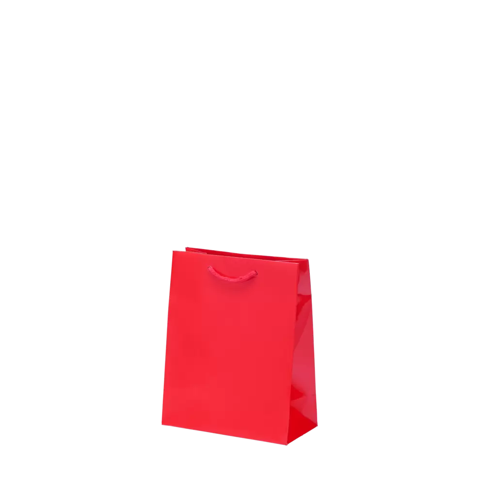 Sac Papier 20x10x25cm Rouge Brillant 157g/m²