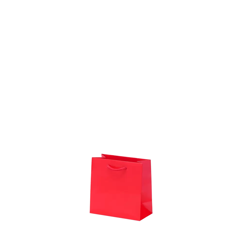 Sac Papier 16x8x16cm Rouge Brillant 157g/m²