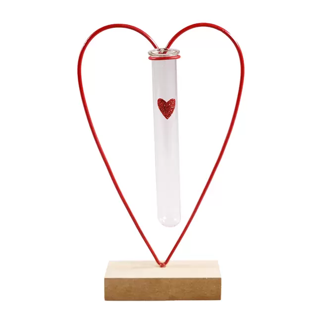 Coeur Avec Vase 13,5x4x19,5cm Rouge