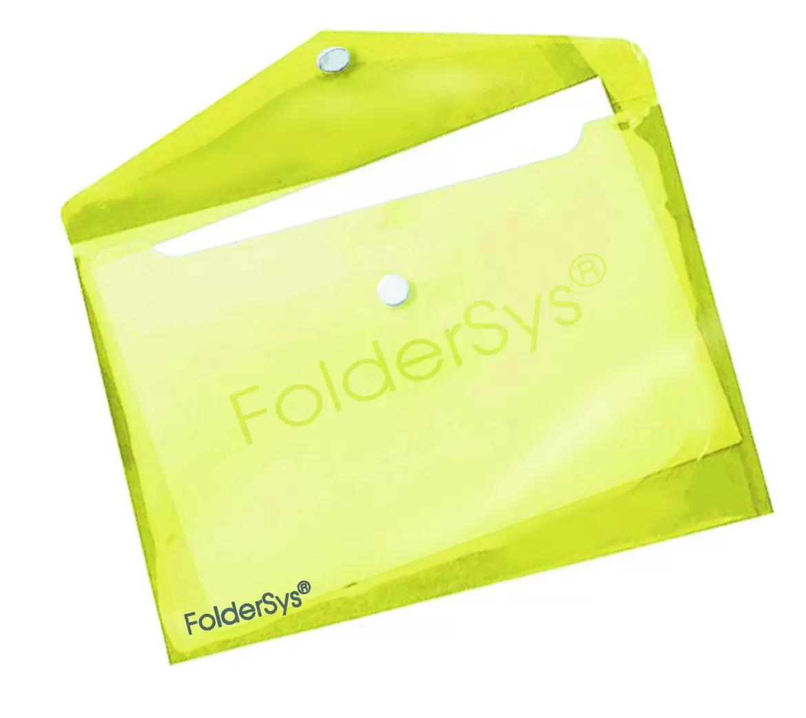 Pochette Avec Fermeture Velcro A5 PP Jaune Transparent