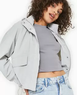 Veste coupe-vent courte avec liens et stoppeurs