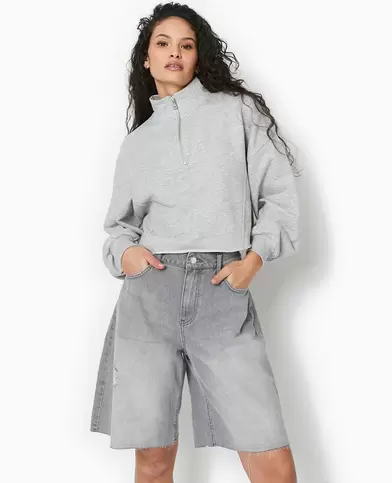 Sweat zippé cropped