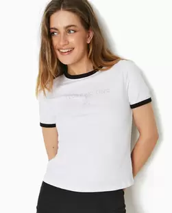 T-shirt avec message en strass