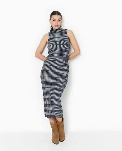 Jupe longue tube en maille fantaisie