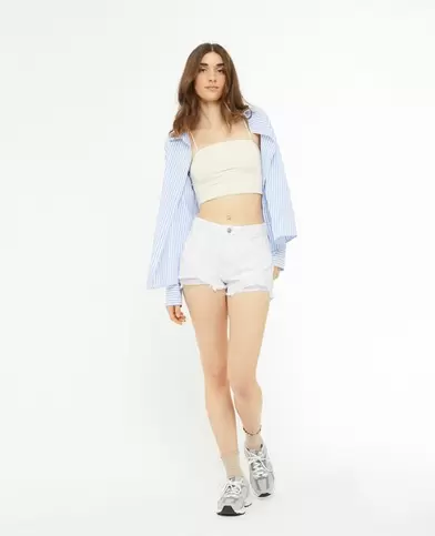 Short en jean coupé effet destroy