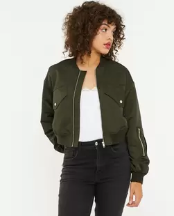 Bomber court en tissu satiné