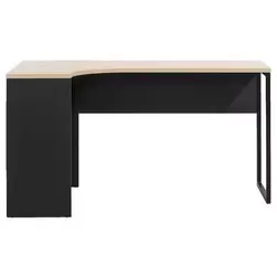 Bureau d'angle Hannover - noir/couleur ch&ecirc;ne - 76,8x145x81 cm