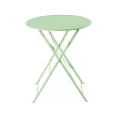 Guinguette - Table de jardin pliante en métal vert d'eau 2 personnes D60