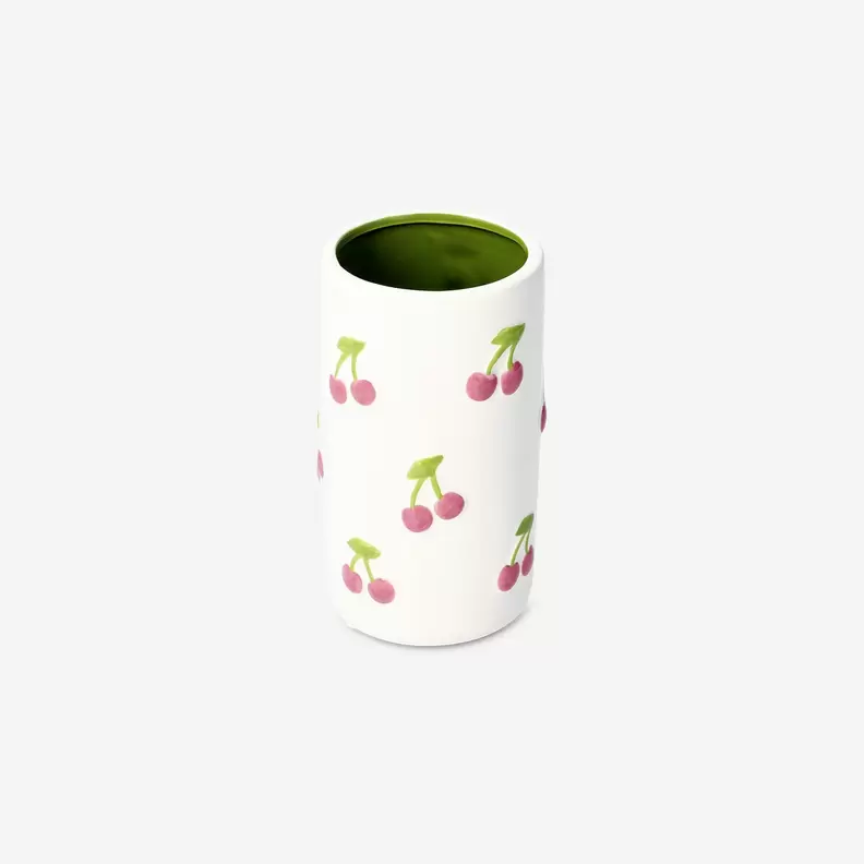 Vase avec cerises en relief