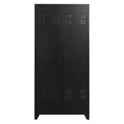 Armoire casier Mick 2 portes - couleur anthracite - 180x85x50 cm