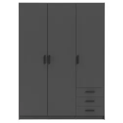 Garde-robe Sprint 3 portes - couleur anthracite - 200x147x50 cm