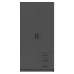 Garde-robe Sprint 2 portes - couleur anthracite - 200x98,5x50 cm