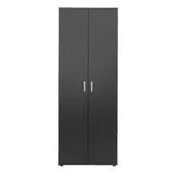 Garde-robe Inca 2 portes - couleur anthracite - 184x70x34,5 cm