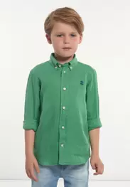 Chemise ajustée lin belize green