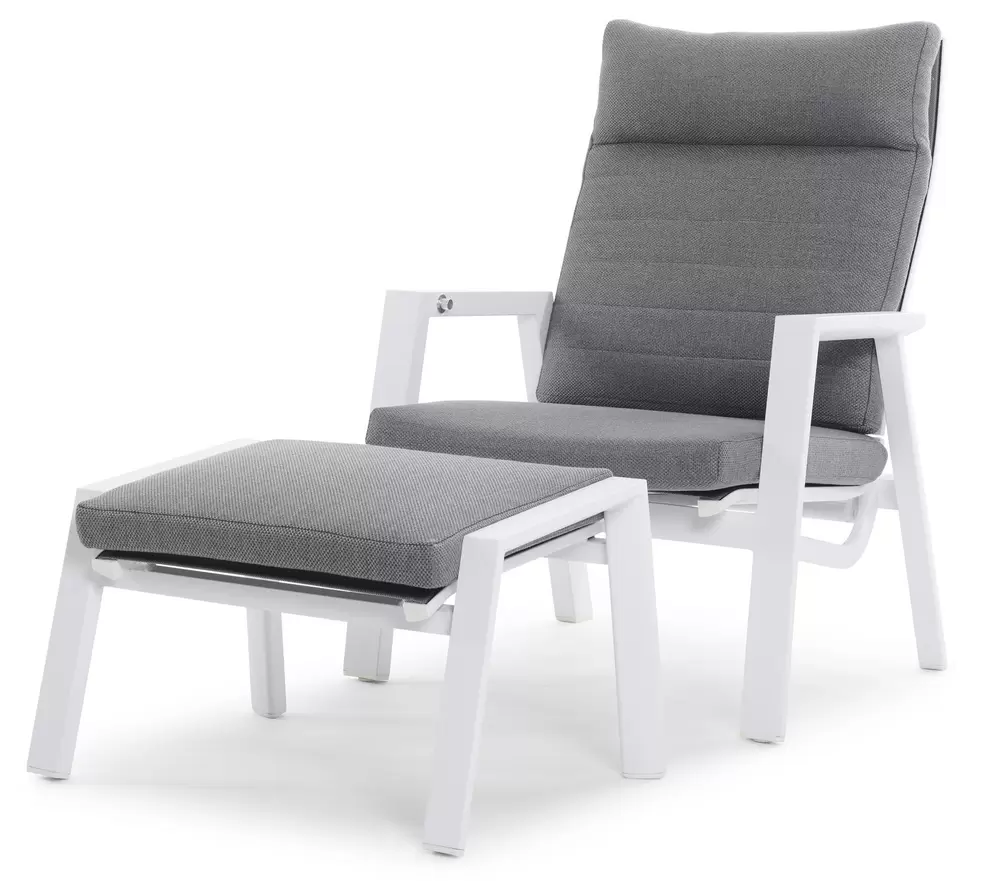 Prato loungeset in wit aluminium met grijs weather+ softtouch kussens