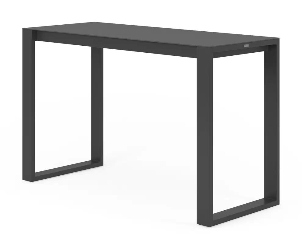 Verato bartafel rechthoekig in zwart aluminium en volkeramiek nero black - L 170 x B 70 x H 106 cm