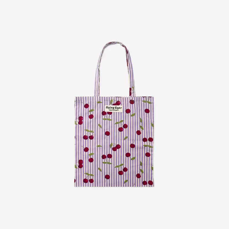 Sac cabas cerises rayées