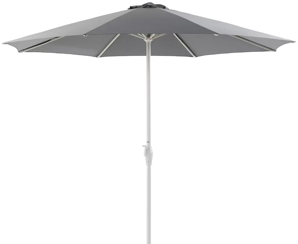 Viola staanparasol in wit aluminium met grijs weather+ softtouch parasoldoek - Dia 350 cm (zonder voet)