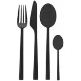 Rondo Set Couverts 24 pcs Brossé Noir + Coffret en Bois