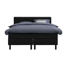 Lit sommier tapissier Varberg 5 &eacute;l&eacute;ments - noir - 140x200 cm