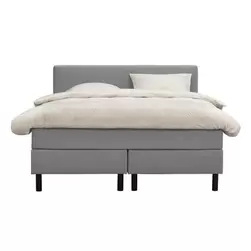 Lit sommier tapissier Varberg 5 &eacute;l&eacute;ments - gris - 160x200 cm