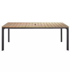 Fuji - Table de jardin en aluminium gris anthracite 6/8 personnes L200