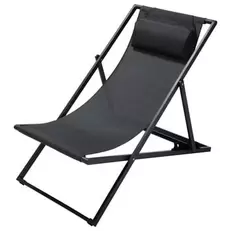 Split - Chaise longue / chilienne pliante en métal gris anthracite
