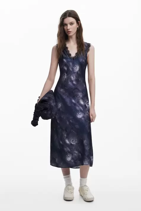 Robe satinée à fleurs Collina Strada