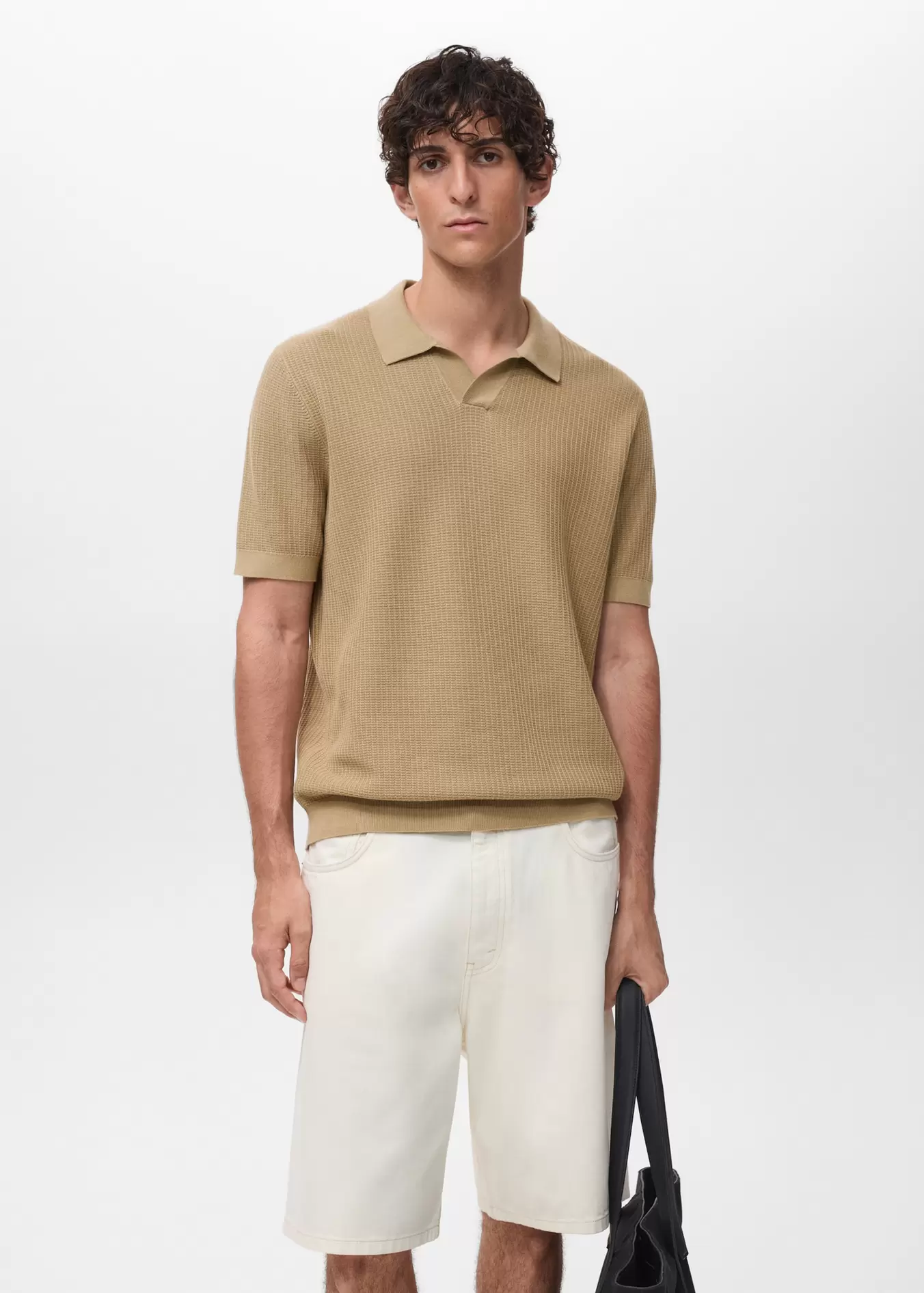 Polo en maille de coton structuré