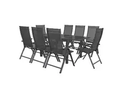 Table de jardin extensible avec 8 chaises de jardin LIVARNO home Houston