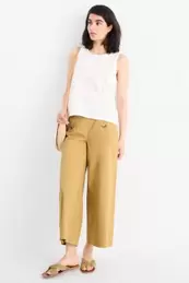 Cloth trousers - high waist - wide leg
