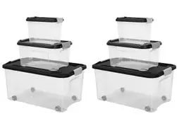 Ensemble de 6 boîtes de rangement LIVARNO home