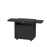 Desserte Meuble Extérieur pour Plancha avec Tablettes Noir Mat 80 x 55 cm