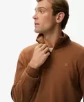 Pull côtelé à col zippé