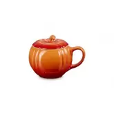 Mug XL Citrouille avec Couvercle en Céramique 40 cl Orange Volcanique