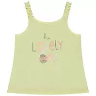Débardeur uni avec print pailleté et 3D fantaisie pour bébé fille