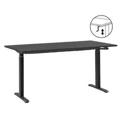 Bureau assis/debout Homeworx r&eacute;glable manuellement &ndash; noir/noir - 75/118x160x80 cm