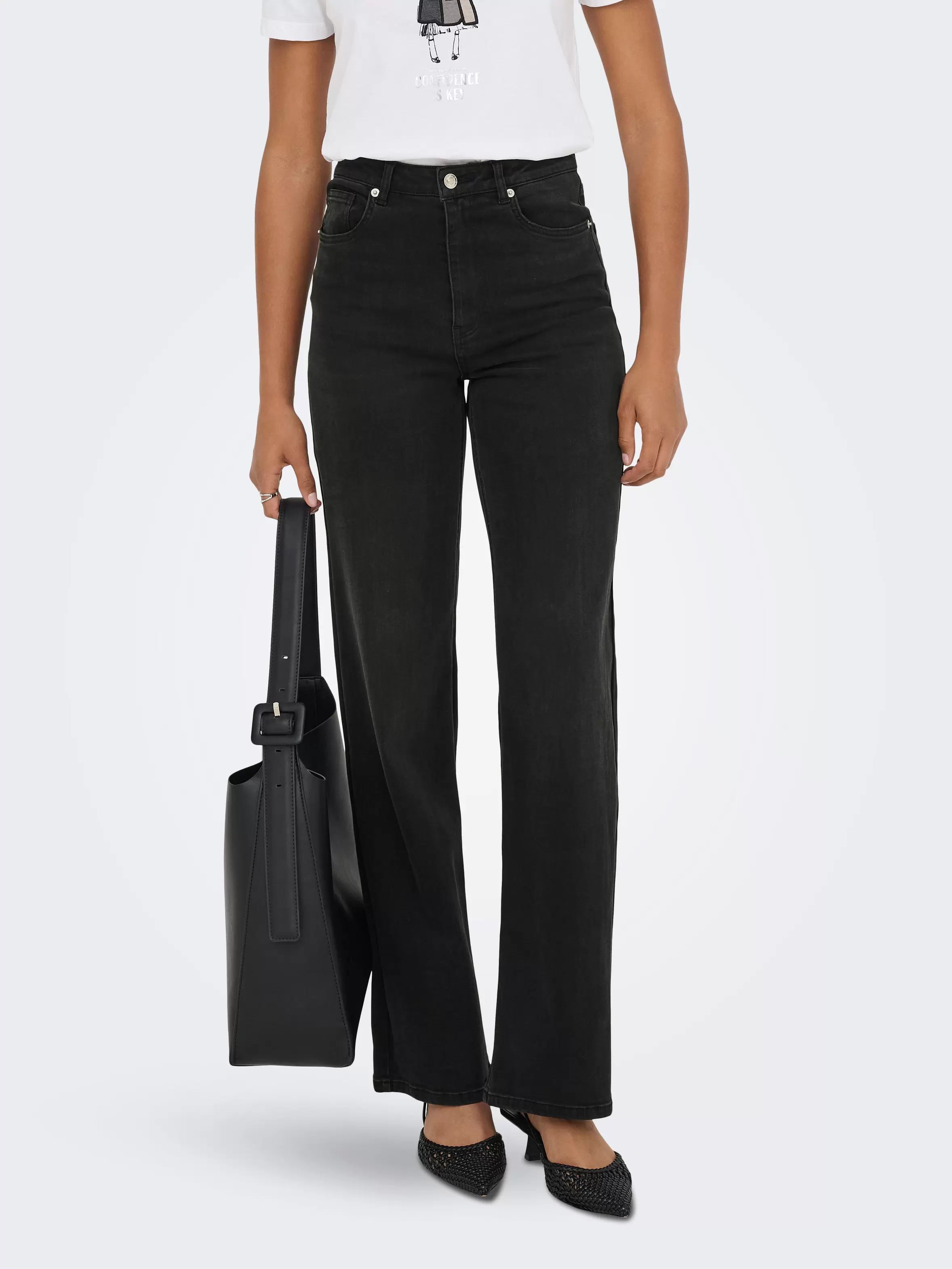 ONLJUICY-WAUW Taille haute Wide Leg Fit Jeans