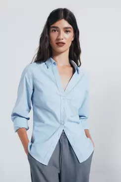 Chemise Oxford à col ouvert