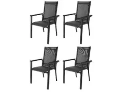 Lot de 4 chaises empilables en aluminium LIVARNO home