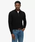 Pull mi-zippé en laine mélangée